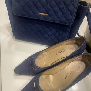 ST JOHN - ROYAL BLUE MATCHING PURSE & SHOES